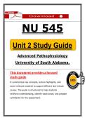 NU 545 Unit 2 Study Guide &vert; &lpar;2026&rpar; Advanced Pathophysiology Notes &vert; PDF
