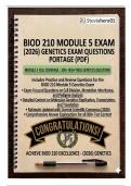 BIOD 210 Module 5 Exam &lpar;2026&rpar; &vert; Portage Learning Genetics &ndash; Complete PDF Q&A with Verified Answers & Rationales