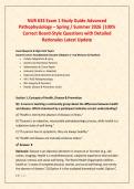 NUR 633 Exam 1 Study Guide Advanced &NewLine;Pathophysiology &ndash; Spring &sol; Summer 2026 &vert;100&percnt; &NewLine;Correct Board-Style Questions with Detailed &NewLine;Rationales Latest Update 