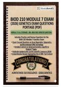 BIOD 210 Module 1-7 Exam Genetics &ndash; Complete Question & Answer Bank &lpar;2026&sol;2027 Update&rpar; &vert; Portage Learning &vert; 100&percnt; Verified Pass Guide