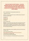 TEXAS DPS PRIVATE SECURITY BUREAU &ndash; QUALIFIED &NewLine;MANAGER EXAM 2026 &sol; 2027 SECURITY MANAGEMENT &ndash; &NewLine;STUDY & REVIEW QUESTIONS AND CORRECT DETAILED &NewLine;ANSWERS WITH RATIONALES &vert;100&percnt; GUARANTEED PASS&excl;&excl; &NewLine;LATEST VERSION