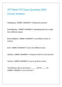 ATT Week 9 FC Exam Questions With Correct Answers