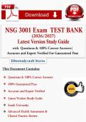 NSG 3001 Exam  TEST BANK &lpar;2026&sol;2027&rpar; Latest Version Study Guide  with  Questions & 100&percnt; Correct Answers&vert;Accurate and Expert Verified For Guaranteed Pass &lpar;South University&rpar;
