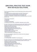 QMA FINAL PRACTICE TEST EXAM WITH DETAILED SOLUTIONS&NewLine;&NewLine;