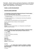 Test Bank &ndash; Death&comma; Society and Human Experience 12th Edition by Robert Kastenbaum Verified Questions & Answers &lpar;ISBN&colon; 9781138292406&rpar; A&plus;&NewLine;