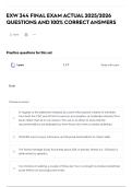 EXW 344 FINAL EXAM ACTUAL 2025&sol;2026 QUESTIONS AND 100&percnt; CORRECT ANSWERS