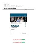 Test Bank For CCNA 200-301 Official Cert Guide&comma; Volume 1 1st Edition Wendell Odom &vert; All 29 Chapters &plus; 445 Questions &vert; ISBN 9780135792735 &vert; Routing & Switching Networking Exam 2026&sol;2027
