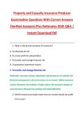 Property and Casualty Insurance Producer &NewLine;Examination Questions With Correct Answers &NewLine;&lpar;Verified Answers&rpar; Plus Rationales 2026 Q&A &vert; &NewLine;Instant Download Pdf 