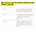 MBA 775 Exam 2 ACTUAL UPDATED QUESTIONS AND &NewLine;CORRECT ANSWERS 