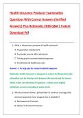 Health Insurance Producer Examination &NewLine;Questions With Correct Answers &lpar;Verified &NewLine;Answers&rpar; Plus Rationales 2026 Q&A &vert; Instant &NewLine;Download Pdf 