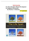 TEST BANK &NewLine;For The Life Span&colon; Human Development &NewLine;for Helping Professionals&comma;  &NewLine;By Patricia C&period; Broderick &NewLine;5TH EDITION