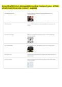 Accounting 102&colon; Intro to Managerial Accounting &sol; Business Courses ACTUAL &NewLine;UPDATED QUESTIONS AND CORRECT ANSWERS 