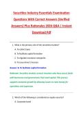 Securities Industry Essentials Examination &NewLine;Questions With Correct Answers &lpar;Verified &NewLine;Answers&rpar; Plus Rationales 2026 Q&A &vert; Instant &NewLine;Download Pdf 