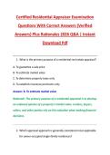 Certified Residential Appraiser Examination &NewLine;Questions With Correct Answers &lpar;Verified &NewLine;Answers&rpar; Plus Rationales 2026 Q&A &vert; Instant &NewLine;Download Pdf 