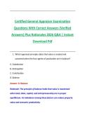 Certified General Appraiser Examination &NewLine;Questions With Correct Answers &lpar;Verified &NewLine;Answers&rpar; Plus Rationales 2026 Q&A &vert; Instant &NewLine;Download Pdf 