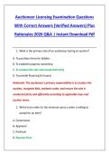 Auctioneer Licensing Examination Questions &NewLine;With Correct Answers &lpar;Verified Answers&rpar; Plus &NewLine;Rationales 2026 Q&A &vert; Instant Download Pdf 