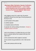 Washington Water Distribution Operator Certification &NewLine;Examination&vert;&vert;Verified Exam&excl;&excl;&excl; &mdash; Level 1 Exam &NewLine;Practice Questions And Correct Answers &lpar;Verified &NewLine;Answers&rpar; Plus Rationale 2026&sol;2027 Q&A&vert; Instant &NewLine;Download Pdf 