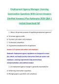 Employment Agency Manager Licensing &NewLine;Examination Questions With Correct Answers &NewLine;&lpar;Verified Answers&rpar; Plus Rationales 2026 Q&A &vert; &NewLine;Instant Download Pdf 