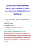Funeral Director Licensing Examination &NewLine;Questions With Correct Answers &lpar;Verified &NewLine;Answers&rpar; Plus Rationales 2026 Q&A &vert; Instant &NewLine;Download Pdf 