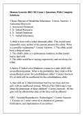 Human Genetics BIO 302 Exam 1 Questions With Complete Solutions