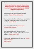 Washington Workplace Safety Certification Exam &NewLine;Practice Questions And Correct Answers&vert;&vert;Verified &NewLine;Exam&excl;&excl;&excl; &lpar;Verified Answers&rpar; Plus Rationale 2026&sol;2027 &NewLine;Q&A&vert; Instant Download Pdf 
