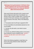 Washington Zoning Administrator Certification Exam &NewLine;Practice Questions And Correct Answers&vert;&vert;Verified &NewLine;Exam&excl;&excl; &lpar;Verified Answers&rpar; Plus Rationale 2026&sol;2027 &NewLine;Q&A&vert; Instant Download Pdf 