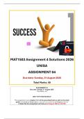 MAT1503 Assignment 4 Solutions 2026