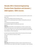 Nevada &lpar;NV&rpar; A General Engineering&NewLine;Practice Exam Questions and Answers &vert;&NewLine;2026 Update &vert; 100&percnt; Correct&period;