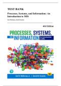 Test Bank &mdash; Processes&comma; Systems&comma; and Information&colon; An Introduction to MIS&comma; 4th Edition &lpar;McKinney & Kroenke&comma; 2021&rpar; &vert; Chapters 1-12 &vert; All Chapters Covered