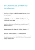 stats 201 exam 3 utk questions with correct answers
