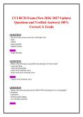 CCI RCIS Exam &lpar;New 2026&sol; 2027 Update&rpar; &NewLine;Questions and Verified Answers&vert; 100&percnt; &NewLine;Correct&vert; A Grade 
