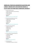 AMERICAN LITERATURE EXAMINATION QUESTIONS AND &NewLine;CORRECT ANSWER WITH EXPLANATION GRADED A&plus; &NewLine;STUDY GUIDE