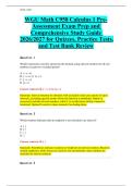 WGU Math C958 Calculus 1 Pre Assessment Exam Prep and Comprehensive Study Guide 2026&sol;2027 for Quizzes&comma; Practice Tests&comma; and Test Bank Review