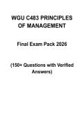 WGU C483 Principles of Management Exam Pack &vert; 100&plus; Questions with Verified Answers &vert; 2026