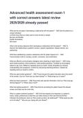 Advanced health assessment exam 1 with correct answers latest review 2025&sol;2026 already passed