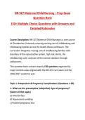 NR-327 Maternal-Child Nursing &ndash; Prep Exam Question Bank&NewLine;150&plus; Multiple Choice Questions with Answers and Detailed Rationales