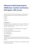 Milestone Certified Design Engineer&NewLine;&lpar;MCDE&rpar; Exam Questions and Answers &vert;&NewLine;2026 Update &vert; 100&percnt; Correct&period;