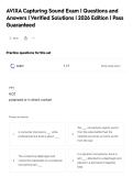 AVIXA Capturing Sound Exam &vert; Questions and&NewLine;Answers &vert; Verified Solutions &vert; 2026 Edition &vert; Pass&NewLine;Guaranteed