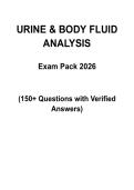 Urine & Body Fluid Analysis Exam 1 Practice Test &vert; 100&plus; Questions with Verified Answers &vert; 2026