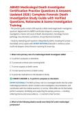 ABMDI Medicolegal Death Investigator Certification Practice Questions & Answers Updated 2026 &vert; Complete Forensic Death Investigation Study Guide with Verified Questions&comma; Rationales & Scene Investigation Training