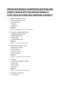 APPLIED MATHEMATICS EXAMINATION QUESTIONS AND &NewLine;CORRECT ANSWER WITH EXPLANATION GRADED A&plus; &NewLine;STUDY GUIDE