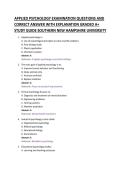 APPLIED PSYCHOLOGY EXAMINATION QUESTIONS AND &NewLine;CORRECT ANSWER WITH EXPLANATION GRADED A&plus; &NewLine;STUDY GUIDE