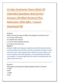 Co Sign Contractor Exam &lpar;State Of &NewLine;Colorado&rpar; Questions And Correct &NewLine;Answers &lpar;Verified Answers&rpar; Plus &NewLine;Rationales 2026 Q&A &vert; Instant &NewLine;Download Pdf 