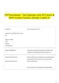 CFP Investments - Test Questions with All Correct & 100&percnt; Verified Answers &vert;Already Graded A&plus;