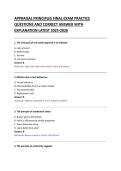 APPRAISAL PRINCIPLES FINAL EXAM PRACTICE &NewLine;QUESTIONS AND CORRECT ANSWER WITH &NewLine;EXPLANATION LATEST 2025-2026