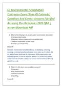 Co Environmental Remediation &NewLine;Contractor Exam &lpar;State Of Colorado&rpar; &NewLine;Questions And Correct Answers &lpar;Verified &NewLine;Answers&rpar; Plus Rationales 2026 Q&A &vert; &NewLine;Instant Download Pdf 