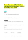 Portage Learning CHEM 103 Final Exam Questions and Correct Answers Graded A&plus; Latest Update