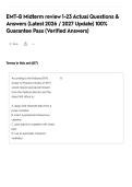 EMT-B Midterm review 1-23 Actual Questions & Answers &lpar;Latest 2026 &sol; 2027 Update&rpar; 100&percnt; Guarantee Pass &lpar;Verified Answers&rpar;