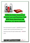 California CSLB Contractor License Law and Business Exam 2026 Questions and Answers &vert; CSLB Law & Business Test Study Guide &vert; 140&plus; Practice Questions &vert; Licensing&comma; Contracts&comma; Liens&comma; Accounting&comma; OSHA & Employment Law