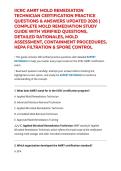 IICRC AMRT MOLD REMEDIATION TECHNICIAN CERTIFICATION PRACTICE QUESTIONS & ANSWERS UPDATED 2026 &vert; COMPLETE MOLD REMEDIATION STUDY GUIDE WITH VERIFIED QUESTIONS&comma; DETAILED RATIONALES&comma; MOLD ASSESSMENT&comma; CONTAINMENT PROCEDURES&comma; HEPA FILTRATION & SPORE CONTROL